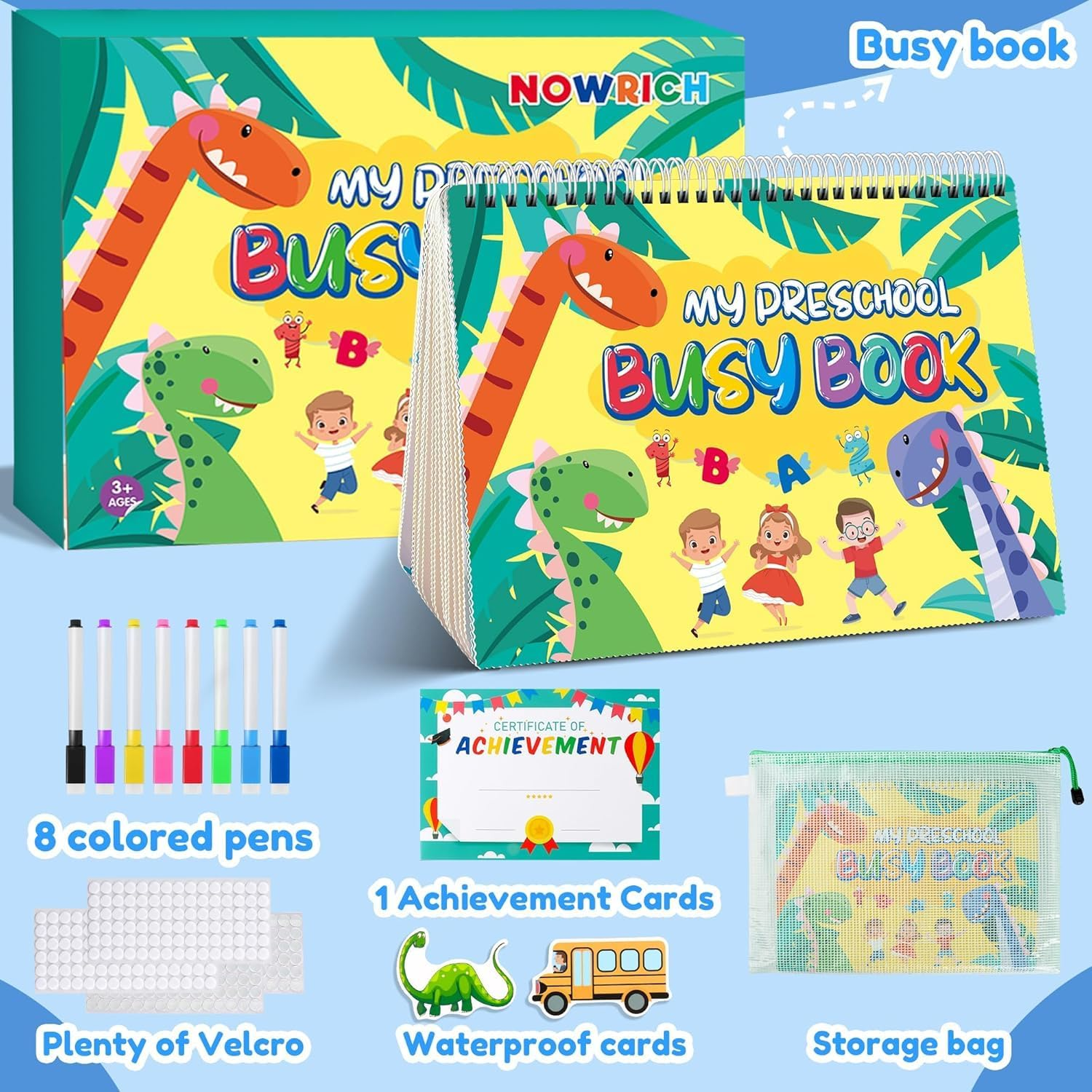 Montessori Preschool Busy Book for Toddlers Ages 3 and up - Preassembled - Preschool Learning Activities Homeschool Montessori Toys - Gifts for 3 Year Old Boys - 4 Year Old Girl Birthday Gifts image number 3