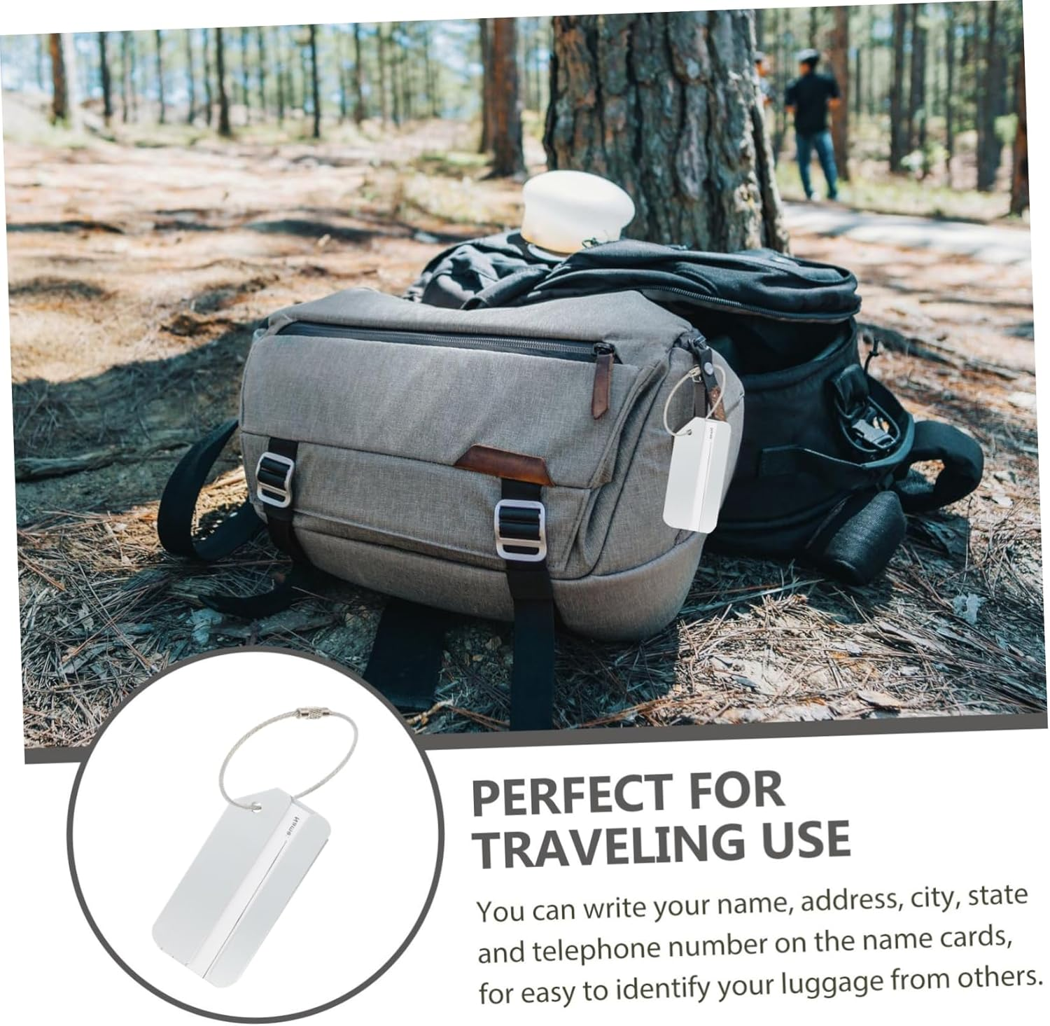 GAXIRE 6Pcs Aluminum Alloy Luggage Tags Durable Luggage Id Labels with Smooth Edges for Safe Travel for Suitcases Backpacks and More for Identifying Checked Baggage image number 6