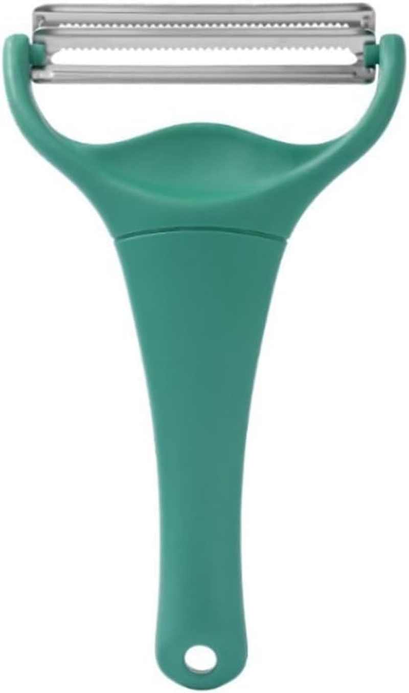 Cabbage Peeler, Shaving Many With, Julienne Peeler Stainless Steel, 2 Blades, Ideal Vegetable Peeler for Easy Shredding and Julienne Cutting Dark Green