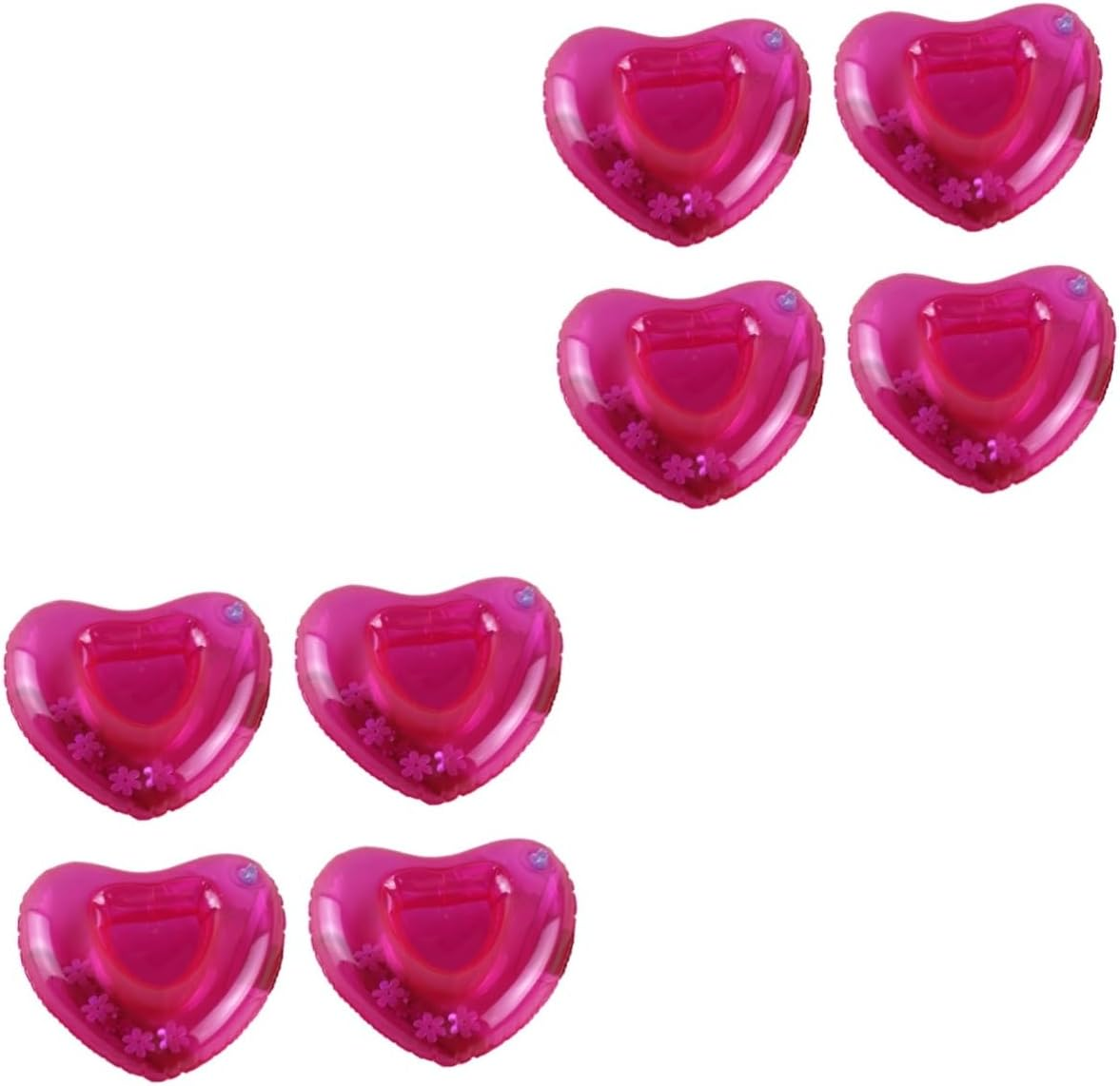 KICHOUSE 8Pcs Rosy Heart Shape Floating Drink Holder Inflatable for Beach Party Decor image number 6