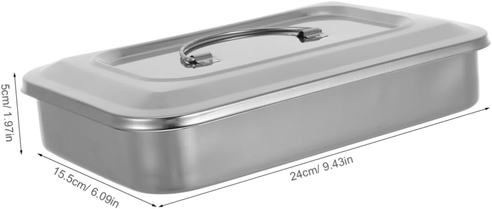 Gogogmee Sterilization Tray Stainless Steel Cover for Beauty Salon Use Case Sterilizer Sterile Tray Microwave image number 2