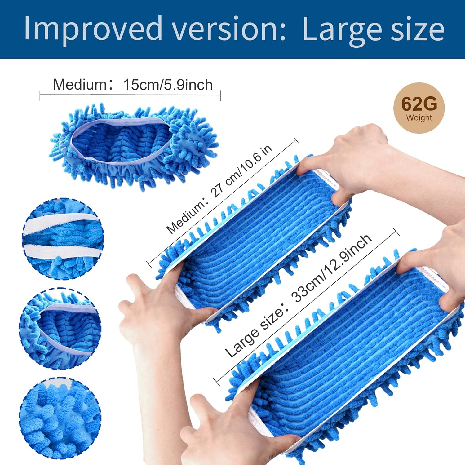 Cosywell Mop Slippers Shoes Cover Dust Duster Slippers Cleaning Floor House Washable 10 PCS 5 Pairs image number 6
