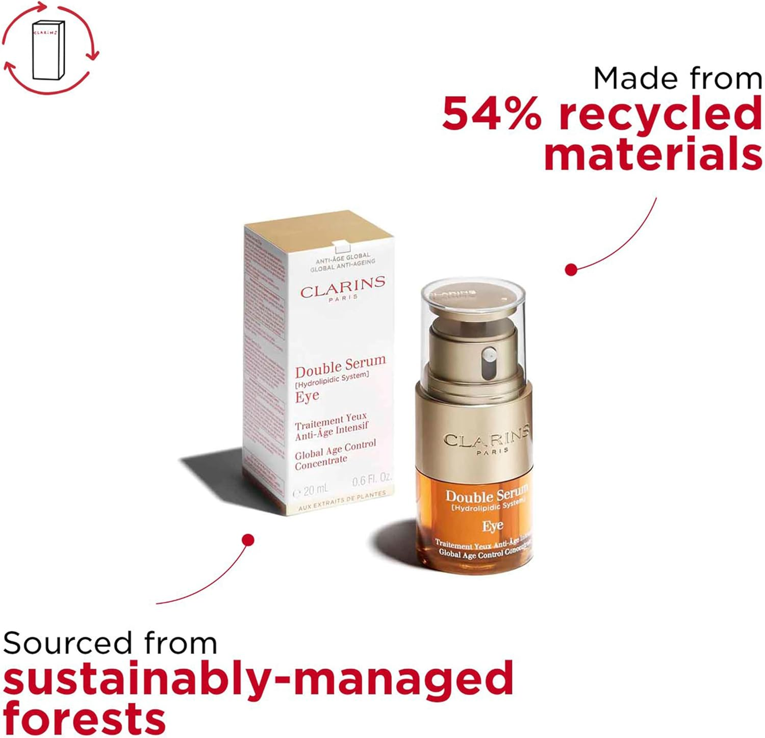 Clarins Double Serum Eye for Women 0.6 Oz Serum image number 3