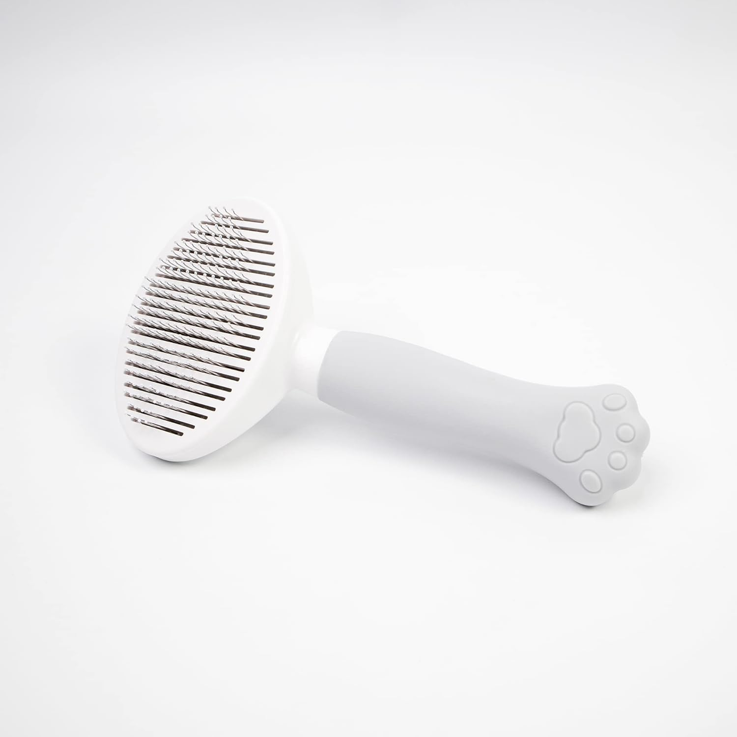 Cat Brush, Paw Shaped, Grey, Pet Hair Remover, Cleaning Button image number 6