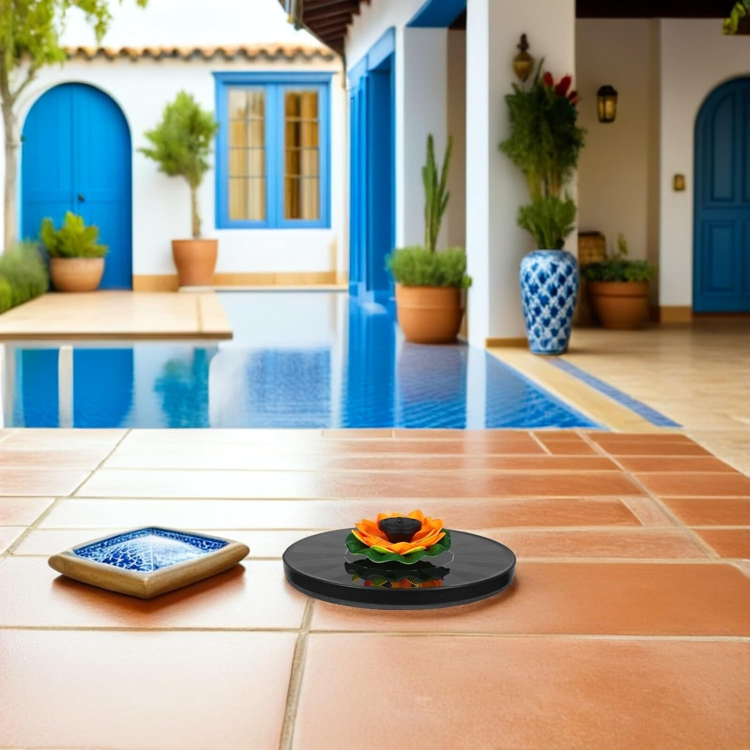 Solar Powered Lotus Floating Fountain for Baths Pools Ponds Outdoor Water Feature Easy to Install Relaxing Ambiance and Dynamic for Garden Decor image number 2