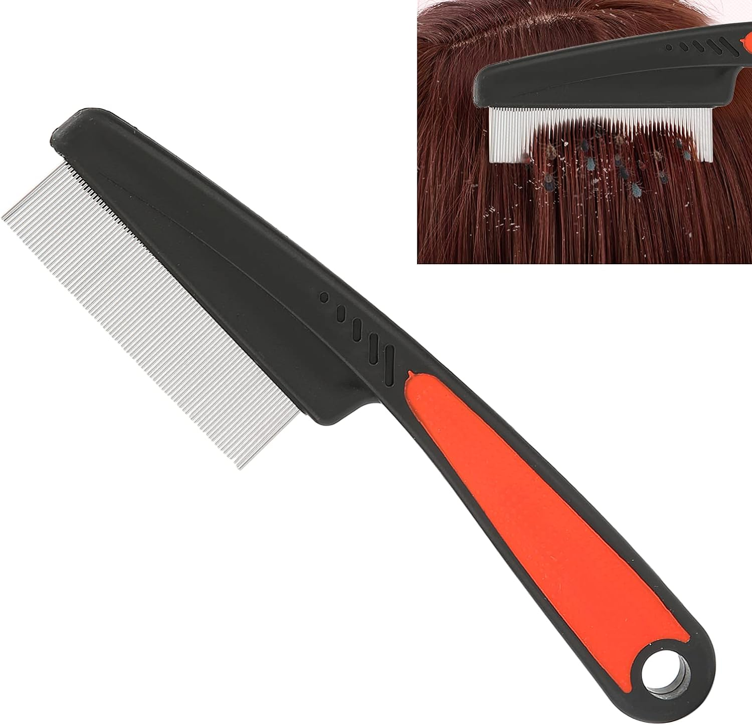 Fine Tooth Comb, Professional Stainless Steel Microgrooves Lice Nit Removal Hair Comb Reliable for Remove Lice Nit and Dandruff for All Hair Types image number 6