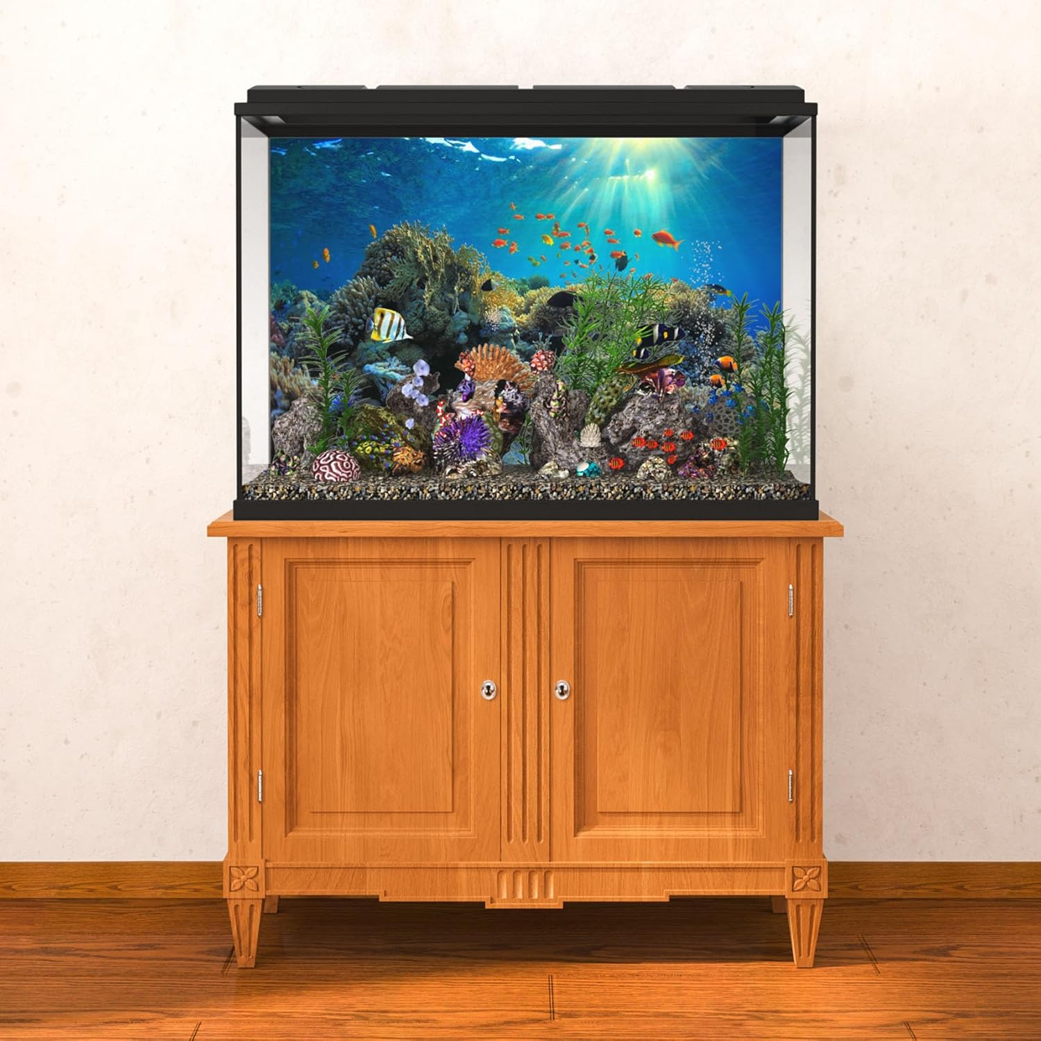MIRRORANG 120X61Cm Durable Vinyl Aquarium Background Coral Tropical Fish Underwater World Fish Tank Background image number 5