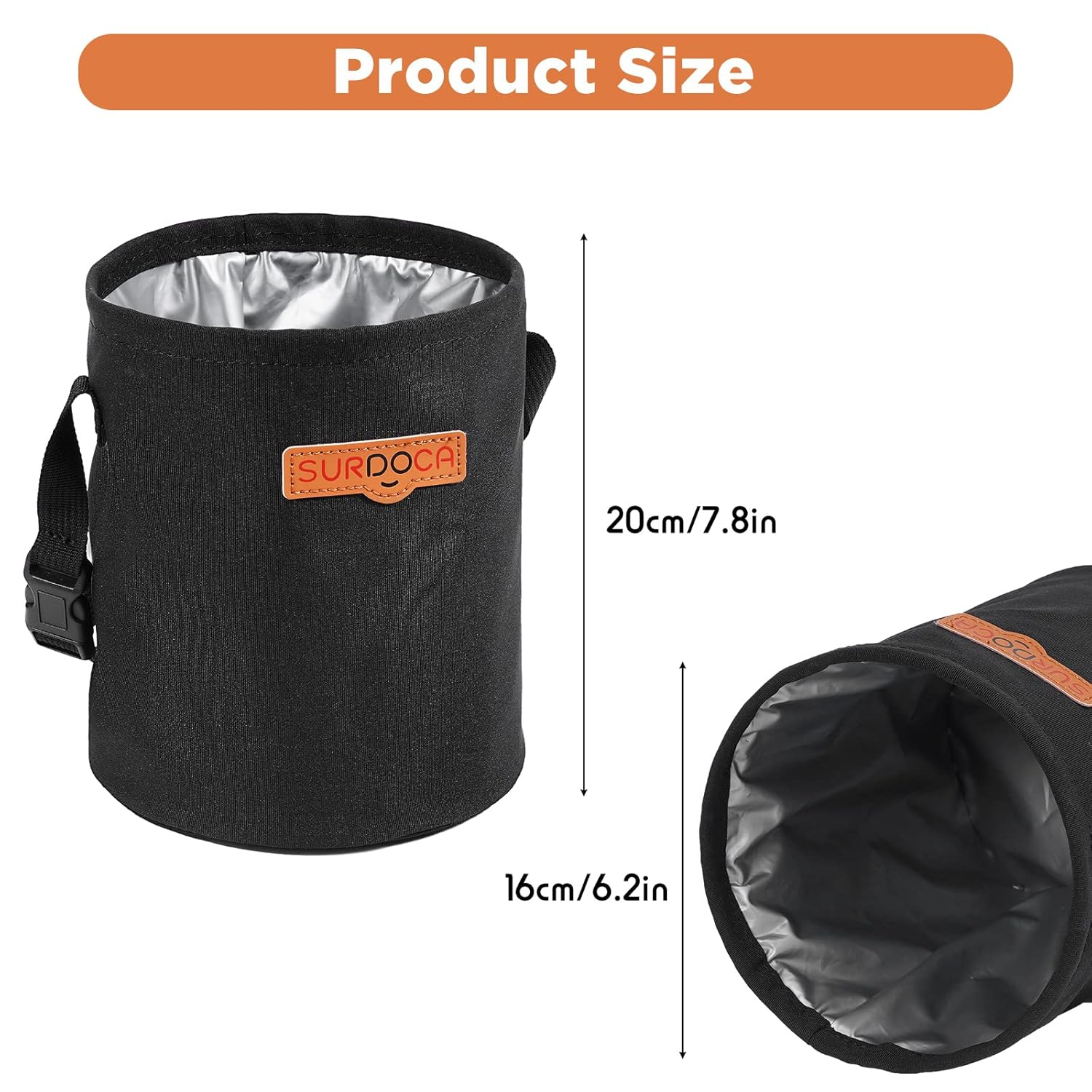 SURDOCA Waterproof Car Bin, Pop-Up Car Rubbish Bin, Foldable Portable Hanging Car Trash Can, Waterproof Car Accessories, Suitable for Automotive, Home, Office image number 1