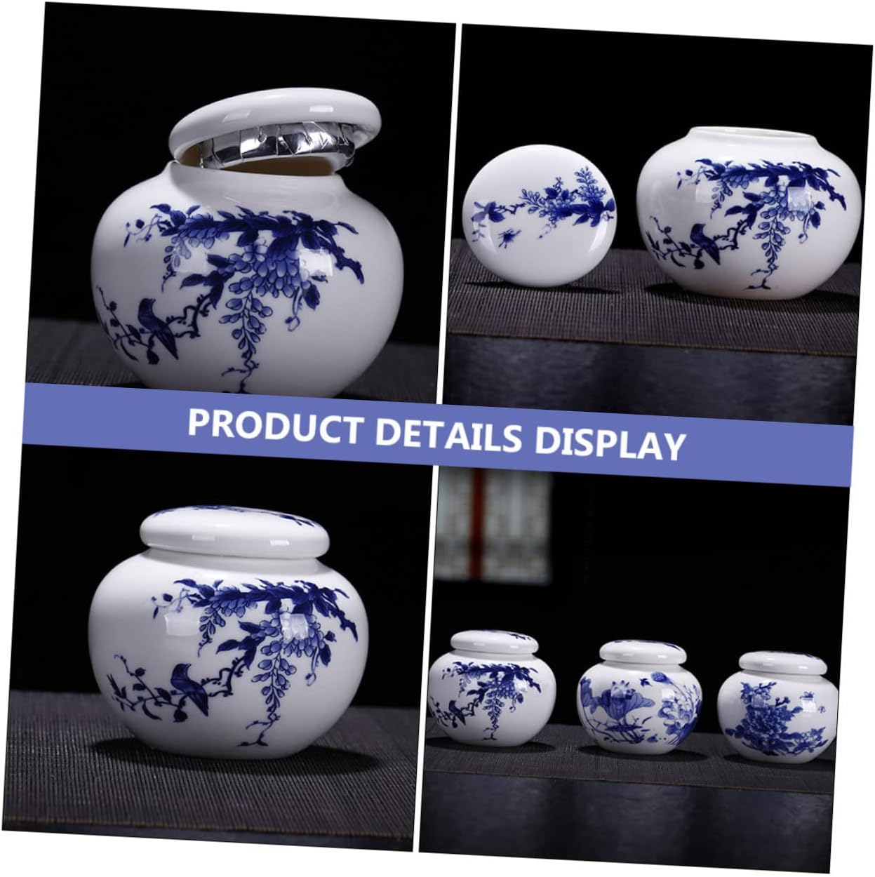 NAMOARLY Chinese Style Ceramic Storage Jars Airtight Tea Canister for Home Supplies Small and White Porcelain Container for Tea and Cream Storage image number 6