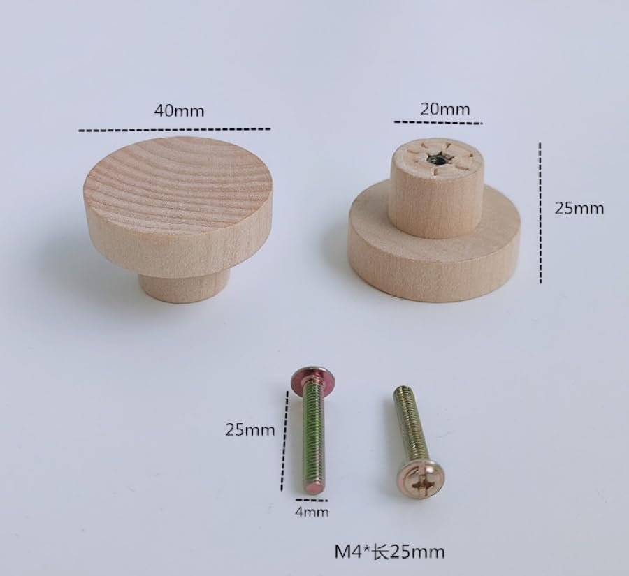 15 Pieces Wooden Knobs Flat Top round Cabinet Handles 40Mm Unfinished Wooden Dresser Drawer Knobs Kitchen Cabinet Handles image number 1