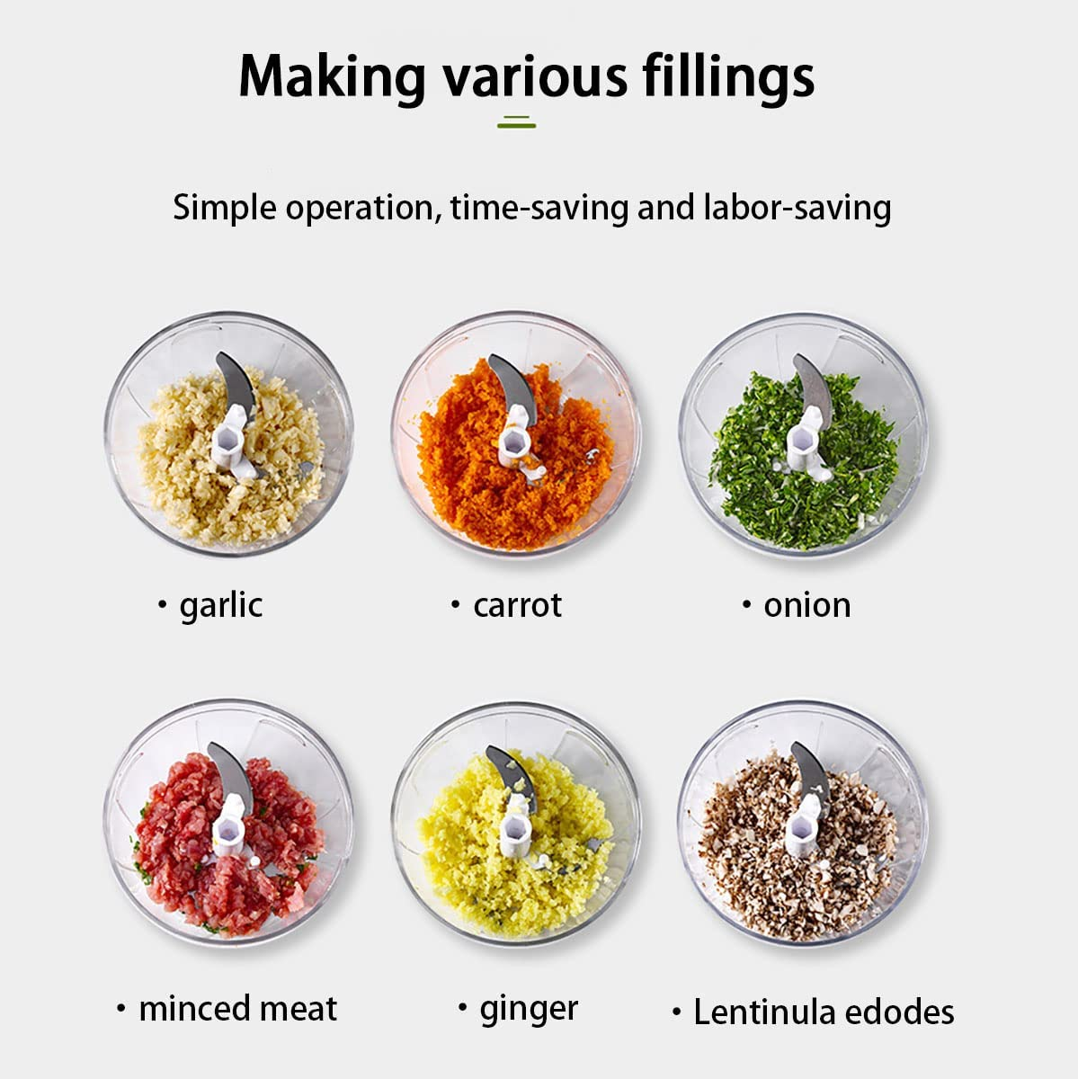 TOLASTO Manual Food Chopper Compact Handheld Onion Chopper, Garlic Squeezer Slicer, Pepper Cut, Herbs Chop, Cheeses Chopper Masher image number 1