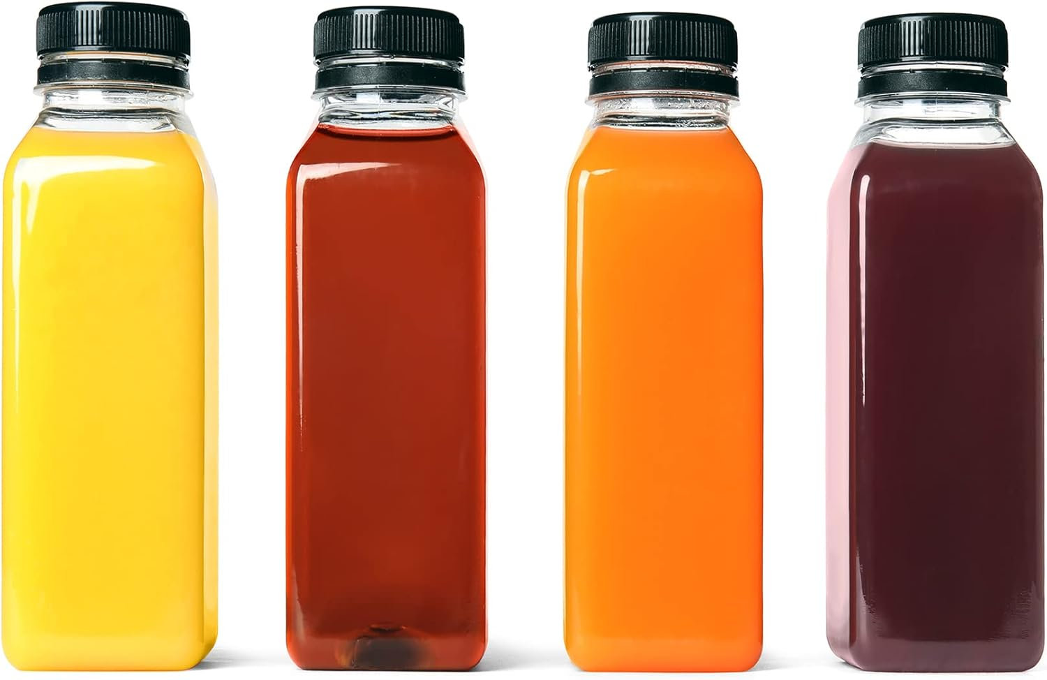 10 OZ Plastic Juice Bottles, Reusable Bulk Beverage Containers, for Juice, Milk and Other Beverages, 4 Pcs. image number 3