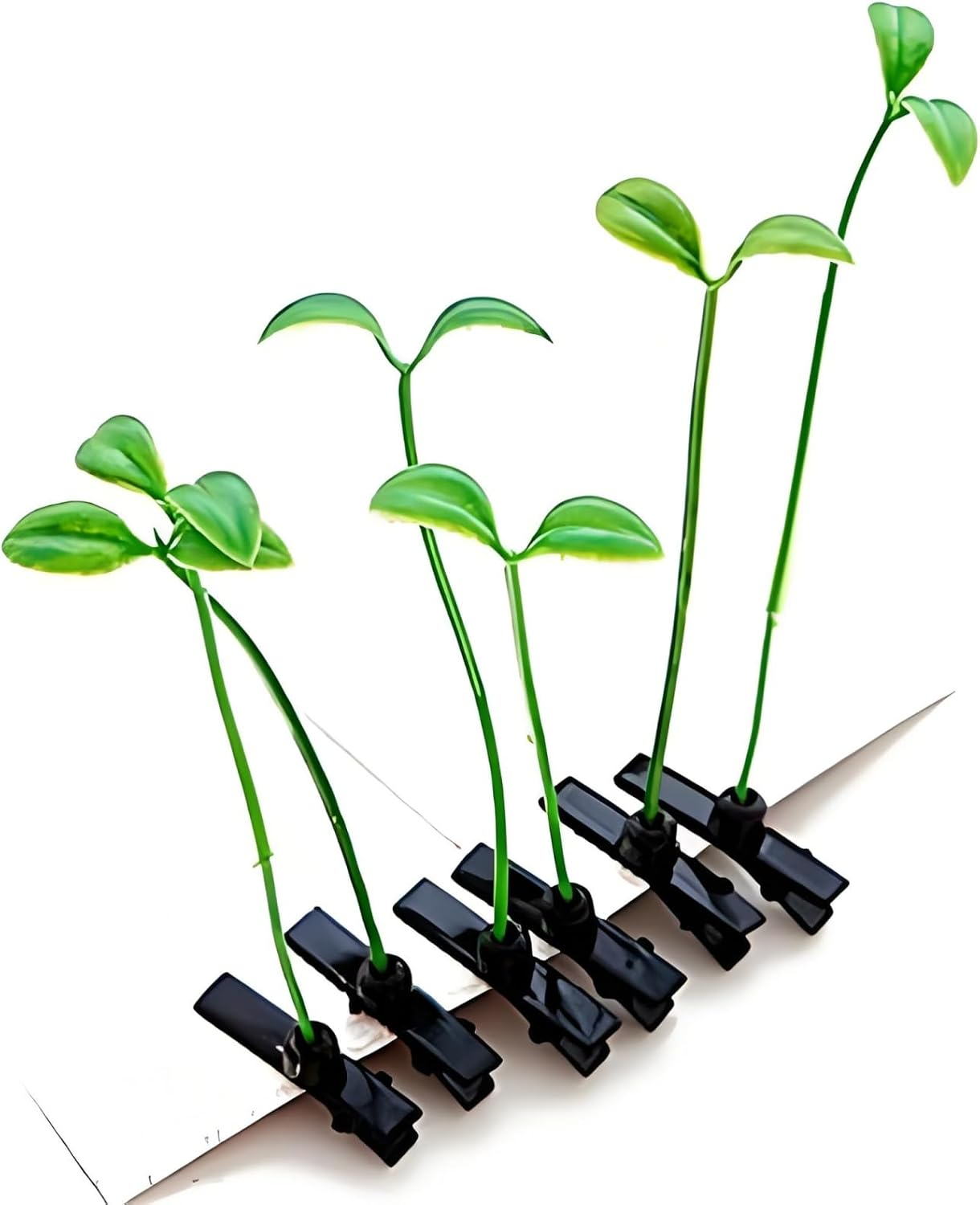 Set of 9 Eco Grass Hair Claws - Natural Look Bean Sprout Hair Clips Funny Leaf Accessories for Ponytail and Braids image number 3