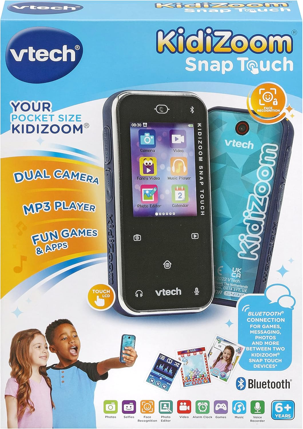 Vtech Kidizoom Snap Touch | Bluetooth Device for Kids with Camera & Games | Suitable for Boys & Girls 6+ Years | Blue image number 1