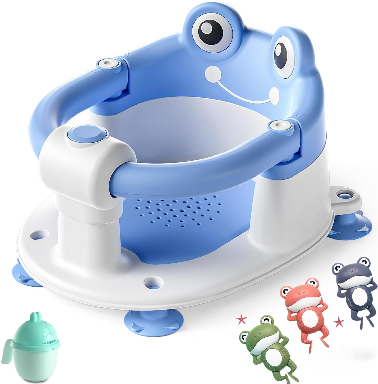 Baby Bath Seat for Babies 6 Months & Up, Non-Slip Toddler Bath Seats for Babies Sitting Up, Safe Infant & Newborn Bathtub Chair with 4 Suction Cups & Soft Cushion for Shower (Green)