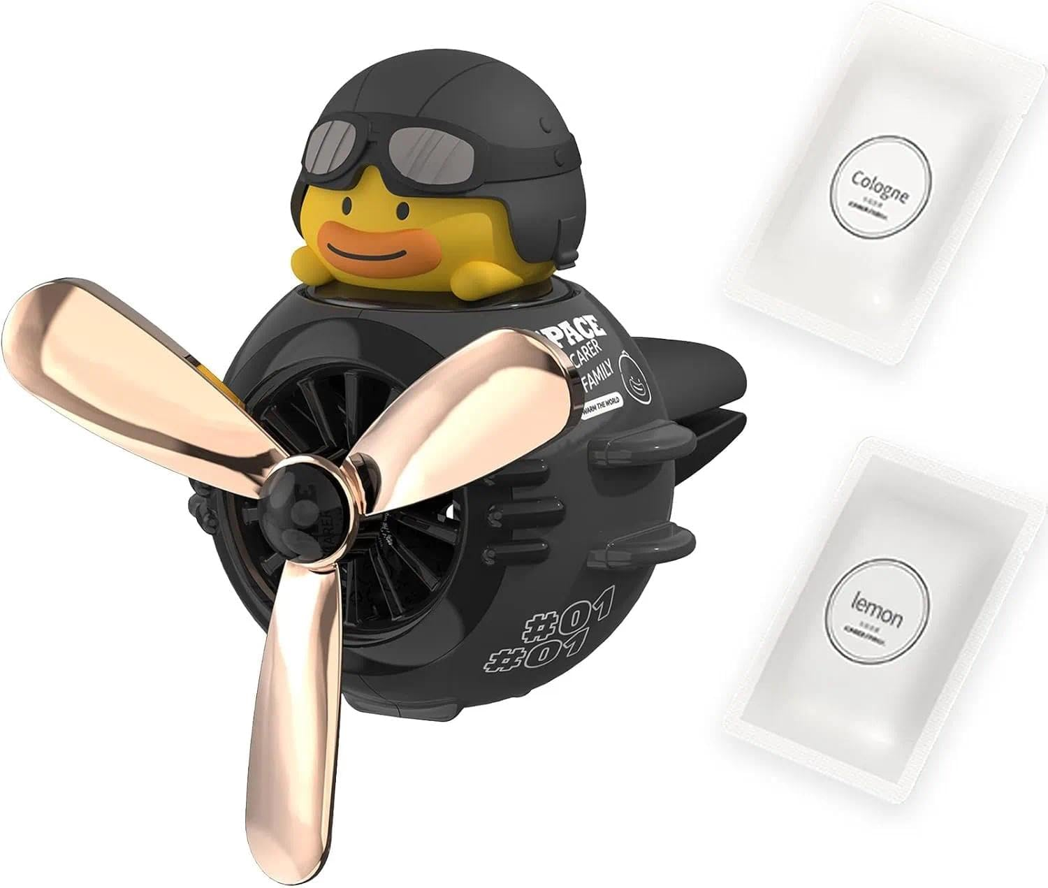 Cute Car Air Freshener Diffuser, Rotating Propeller Cartoon Air Outlet Fan, Creative Automotive Perfume Decoration for Cars Ruibex image number 1