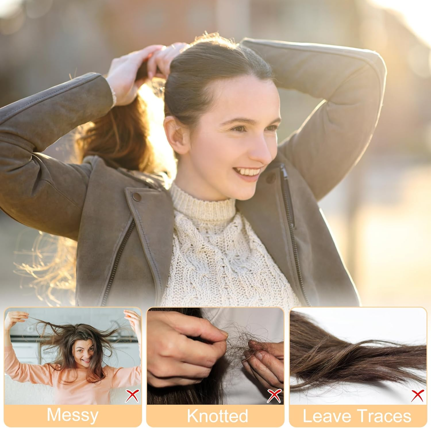 Women'S Hair Scrunchies, Pack of 15 Hair Bobbles, Elastic Braid Elastics, 5 Colours Braided Ponytail Holders for Women, Girls, Children, Thick and Curly Hair