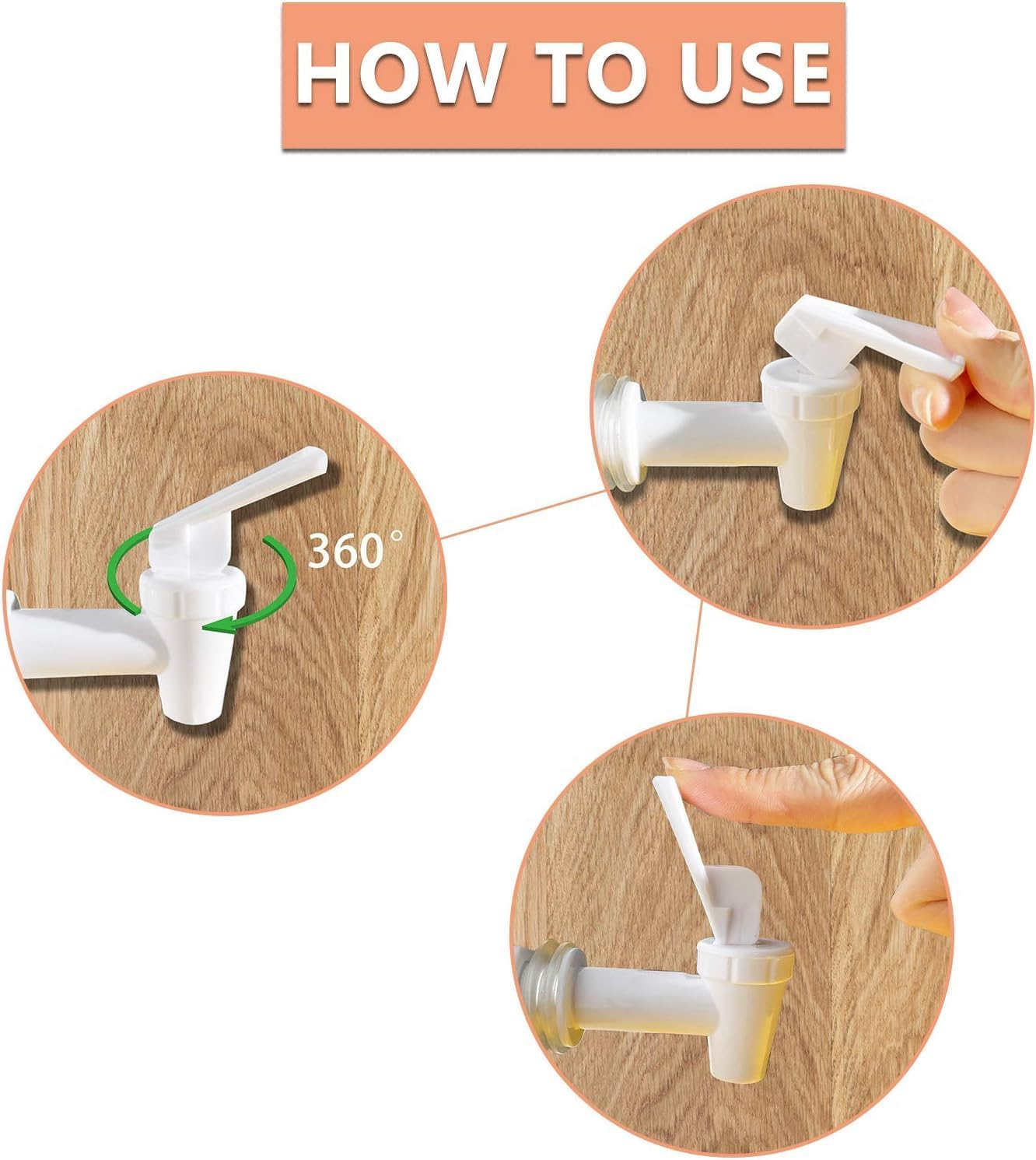 10 Sets Replacement Cooler Faucet, Reusable Nozzle for Beverage Lever Pour Water Dispenser, Bpa-Free Plastic image number 6