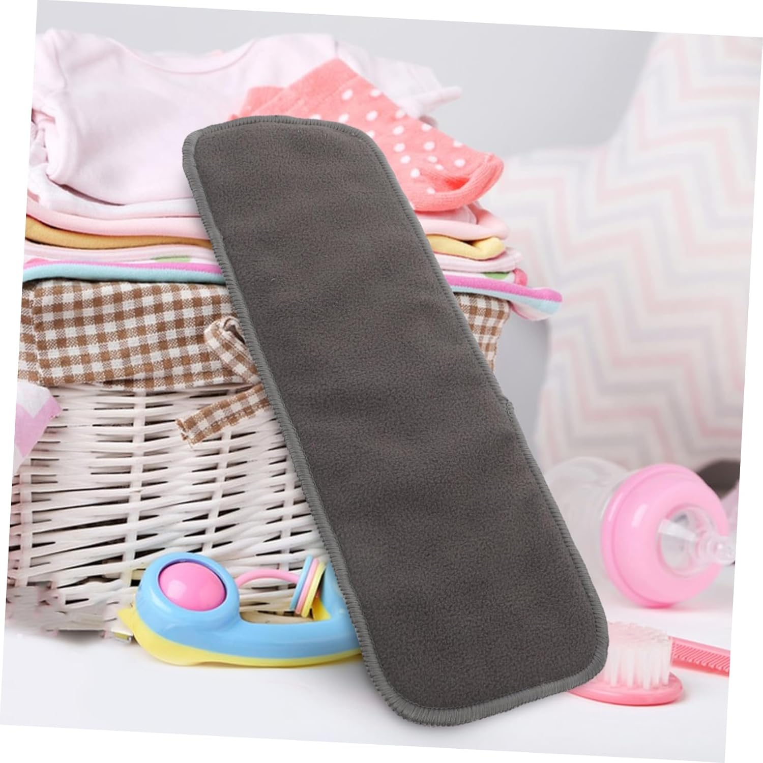 10Pcs Reusable Bamboo Charcoal Diaper Pads Absorbent Breathable Pee Inserts for Newborns Washable Odor Neutralizing Comfortable Moisture Absorbing Travel Use image number 3