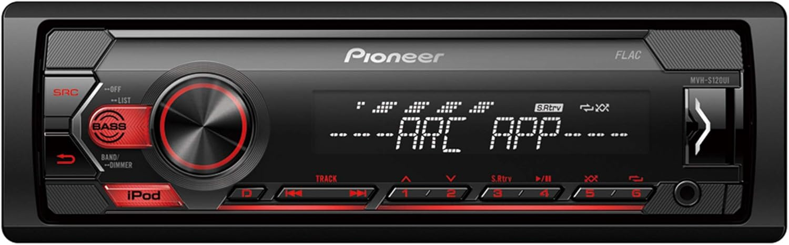 Pioneer MVH-S120UB 1-DIN Receiver with Red Illumination, USB and Compatible with Android Devices. image number 4