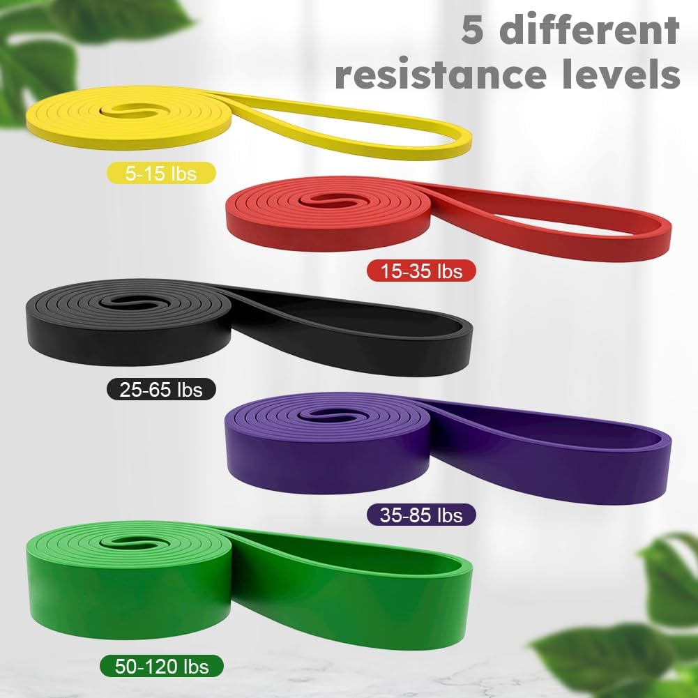 Resistance Bands, 5 Pack Resistance Bands for Working Out, Essential Power Bands, Resistance Loop Set,Fitness Bands for Workout, Yoga, Improve Mobility and Strength image number 3