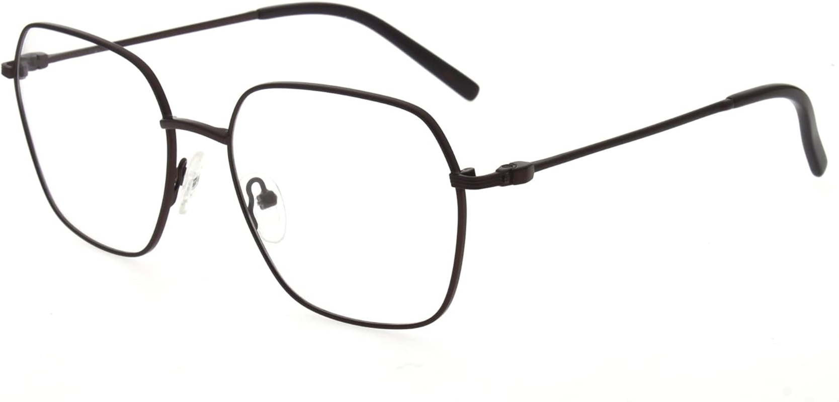 Vintage Metal Eyeglasses Clear Lens Fake Square Women Men Eyewear