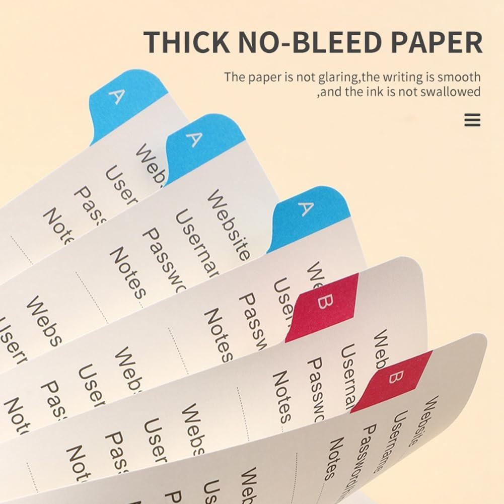 Password Keeper Book with Alphabetical Tabs for Seniors, Password Notebook for Internet Website Address Log in Detail,B Durable