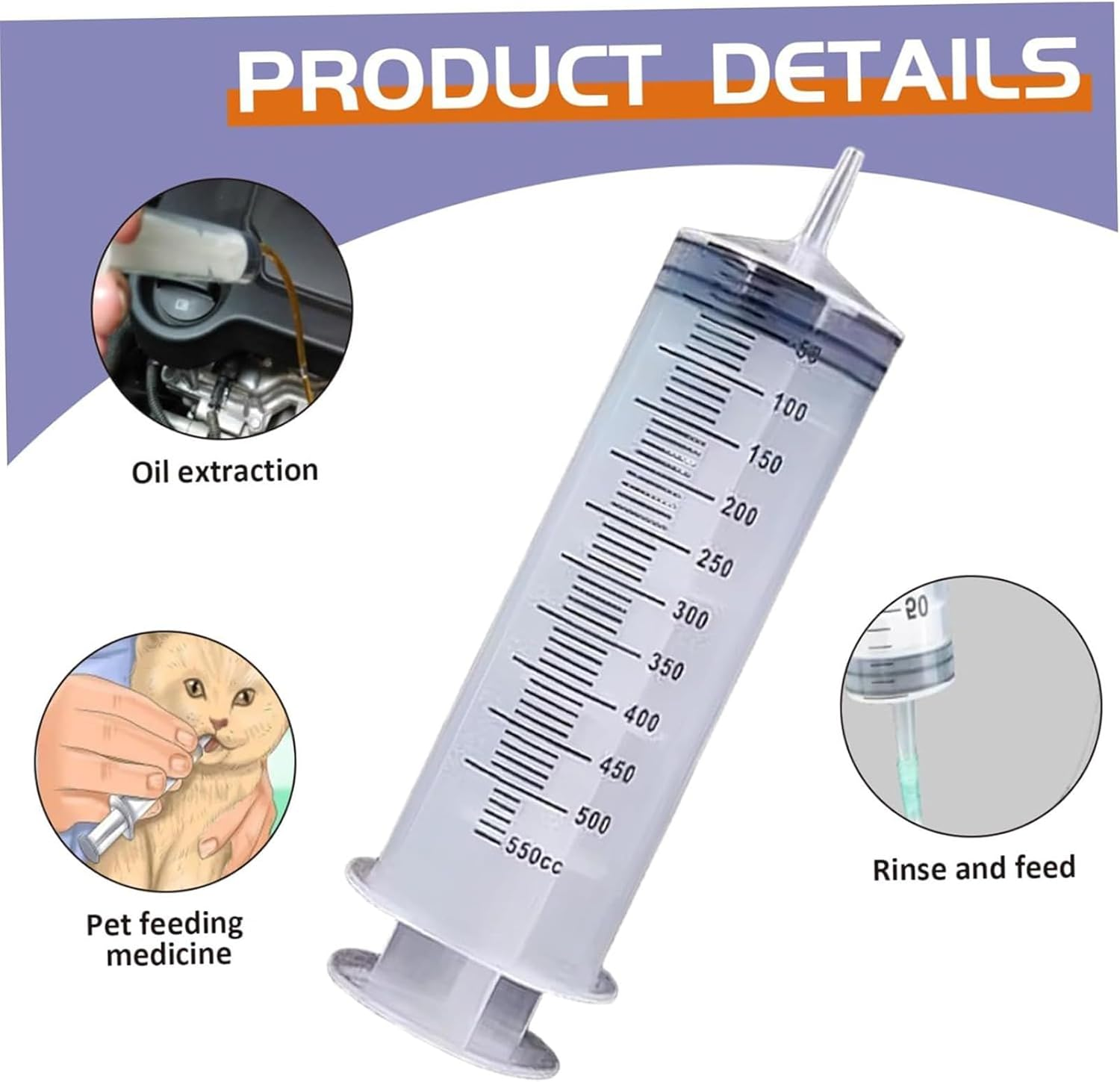 Big Syringe for Liquid,500Ml Large Garden Syringe | Irrigation Tools for Measurement Glue Ink Oil Refilling Plant Pet Care