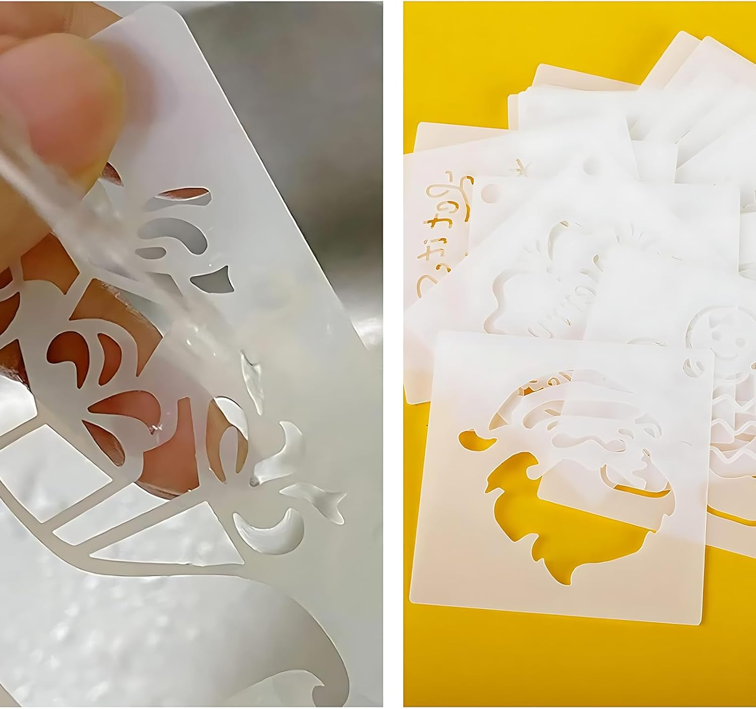 24 Pcs Christmas Stencils for Painting, Reusable Stencil Set for Crafts, DIY Wood Decorations, Includes Santa Claus, Tree, Snowflakes, Snowman image number 5