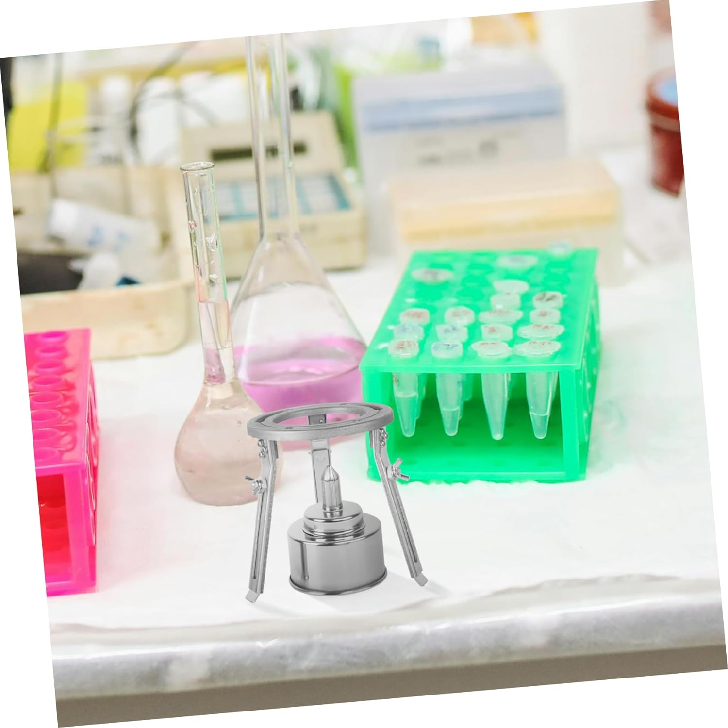 OATIPHO Chemistry Heating Support Tripod Stand for Alcohol Lamp Lab Stand Detachable Adjustable Experimental image number 3