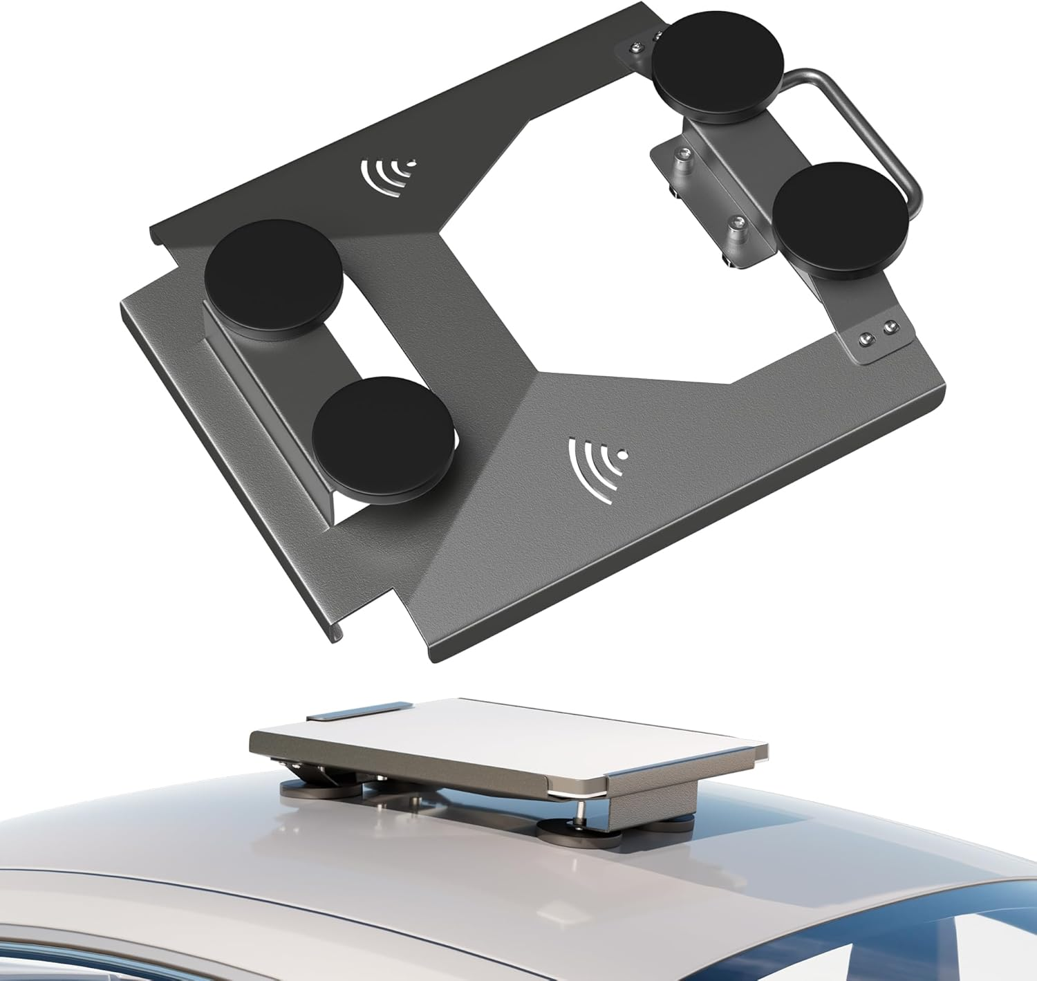 Starlink Mini Mount, Magnetic Car Mount for Starlink Mini, Heavy Duty with Handle, Silver Metal Magnetic Mount image number 6