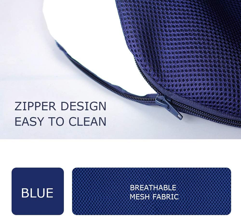 Seat Cushion, Memory Foam Blue Donut Cushion for Tailbone and Coccyx Pain, Lower Back Pain, Pressure Relief, for Home, Office Chair, Wheelchair, Car Seat image number 2