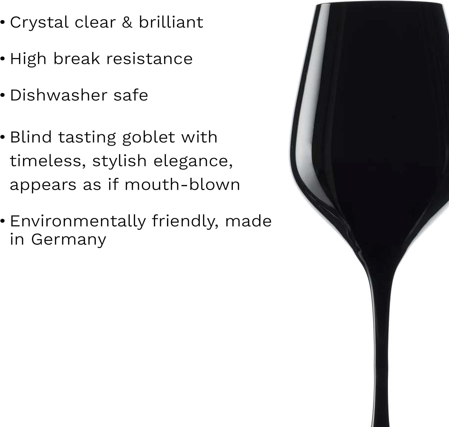 St&ouml;lzle Lausitz Exquisite Tasting Glass 350 Ml I Tasting Glass Set of 6 I Blind Tasting Glass I Special Glasses I for Wine Tastings Red Wines & White Wines I Dishwasher Safe (Black)