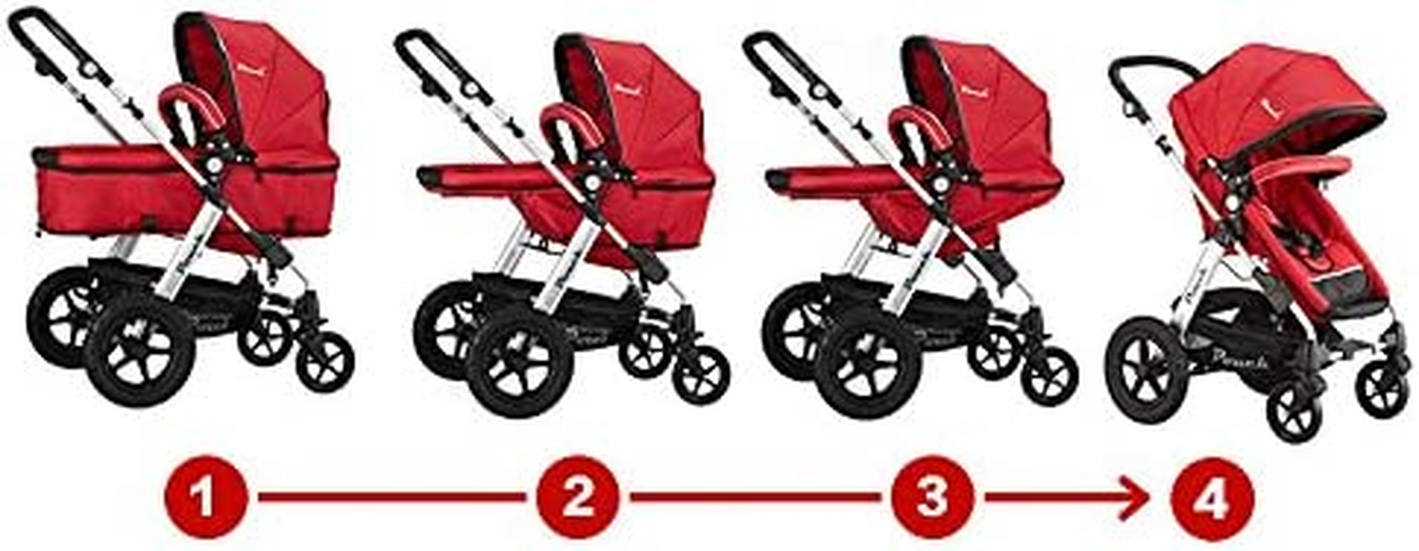 POUCH 2 in 1 Baby Toddler PRAM Stroller Jogger Aluminium with Bassinet (Black) image number 6