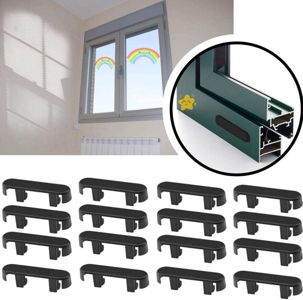 20 Pcs Weep Hole Covers, Window Drainage Cover Caps, Drainage Caps, Window Sill End Caps, Windows Sill Cover Hole Suitable for UPVC Window Fittings (Black) image number 4