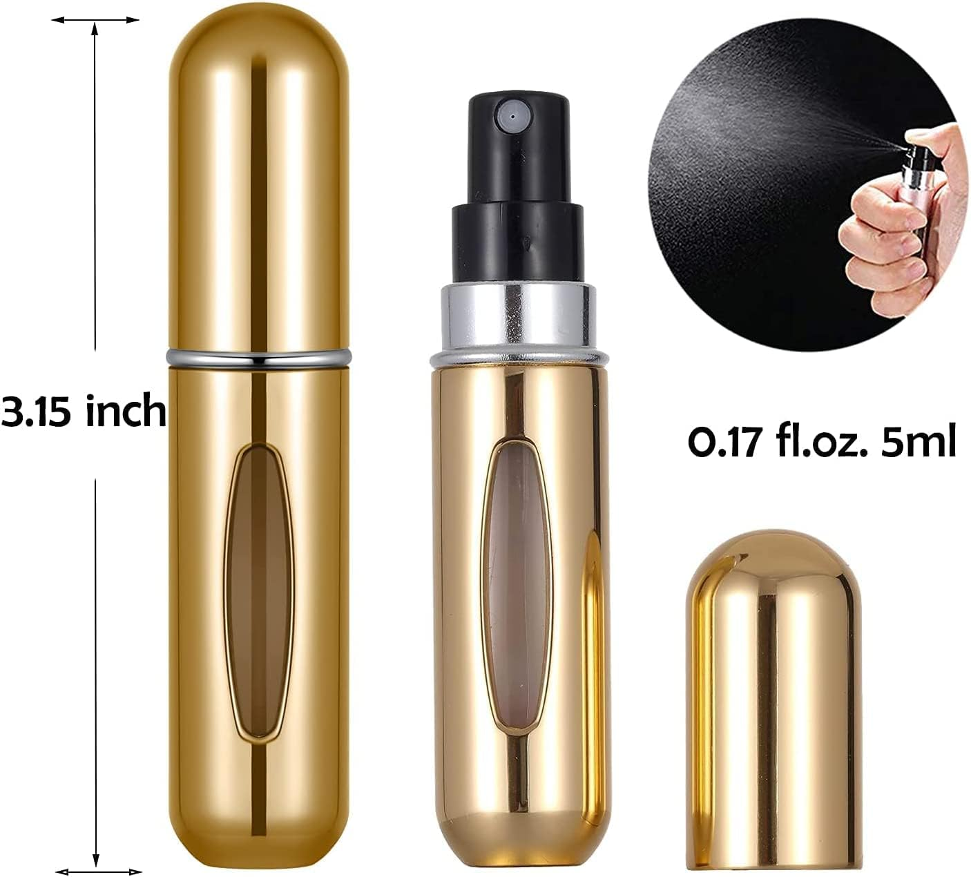 Portable Mini Refillable Perfume Atomizer Bottle Atomizer Travel Size Spray Bottles Accessories 5 Sets of 5Ml/0.2Oz image number 4