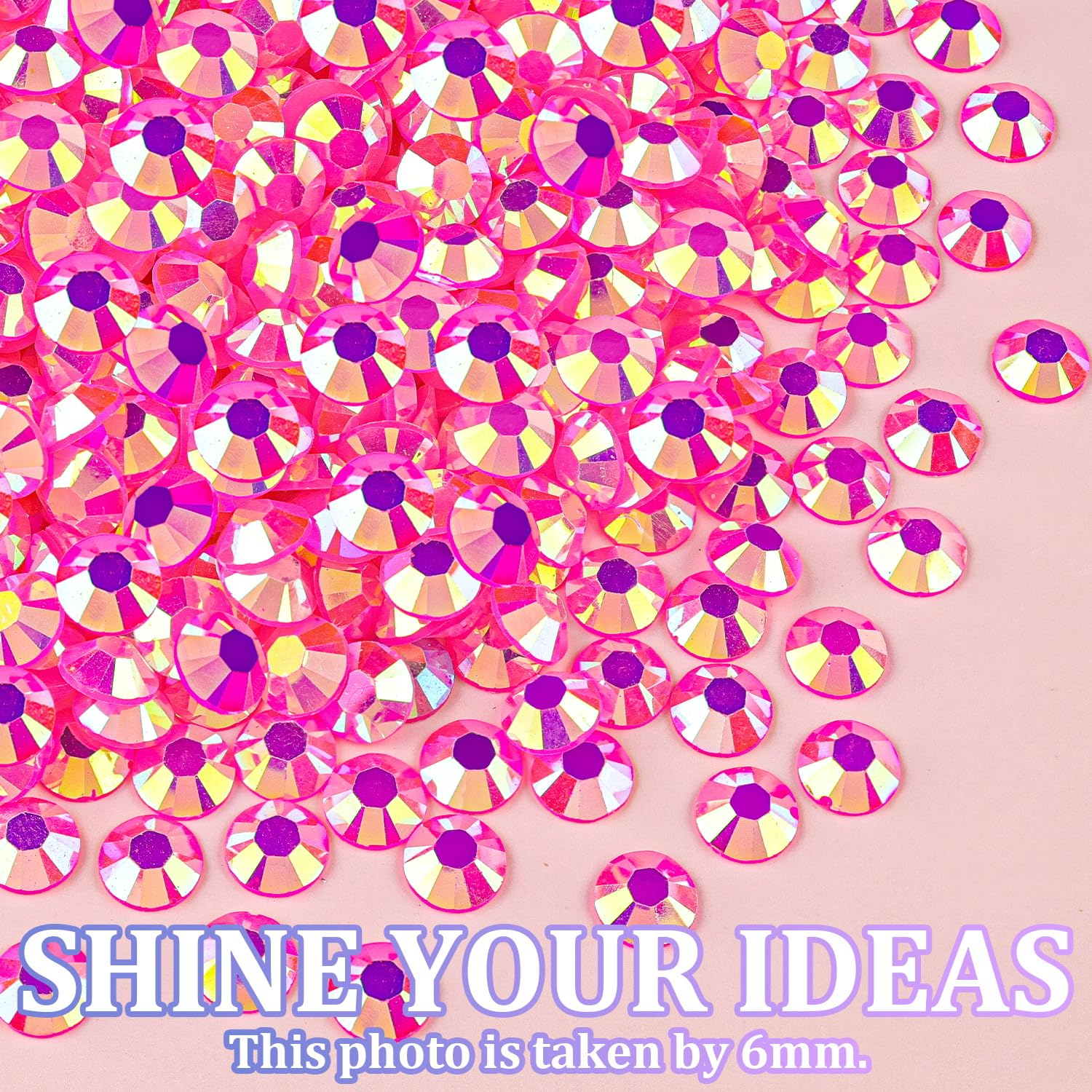 16000Pcs Resin Jelly Rhinestones with Tweezers for Crafting, Hot Pink AB 2-6Mm Mixed Sizes Flatback Gems, Bedazzling Crystal for DIY Crafts Clothing Tumblers Mugs Shoes Fabric Nail Art image number 4