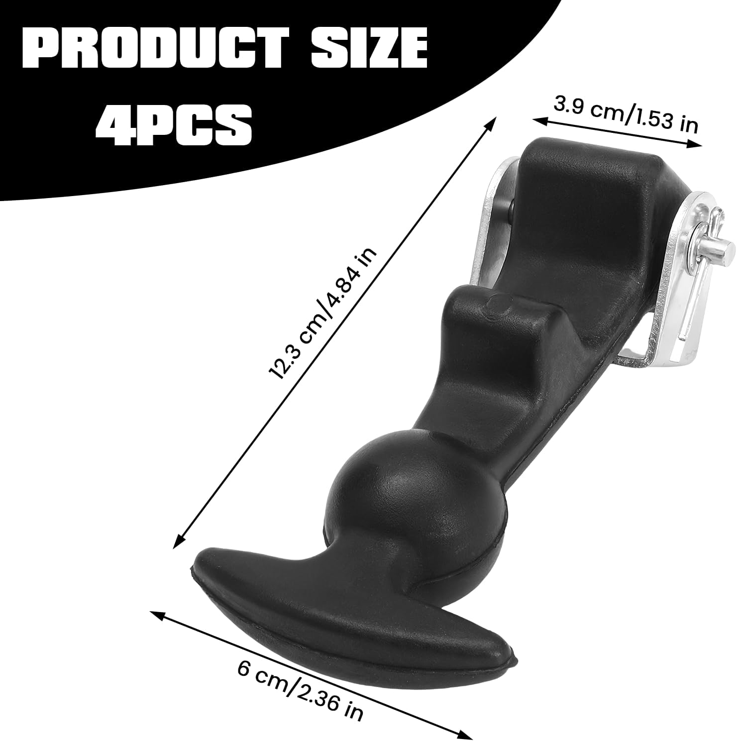 Pack of 4 Elastic Hood Holders, Rubber Hood Closure, Metal T Handle, Elastic Shock Absorption, Tension Clasp, Stainless Steel, Suitable for Tool Boxes, Trolleys, Vehicle Engines image number 3