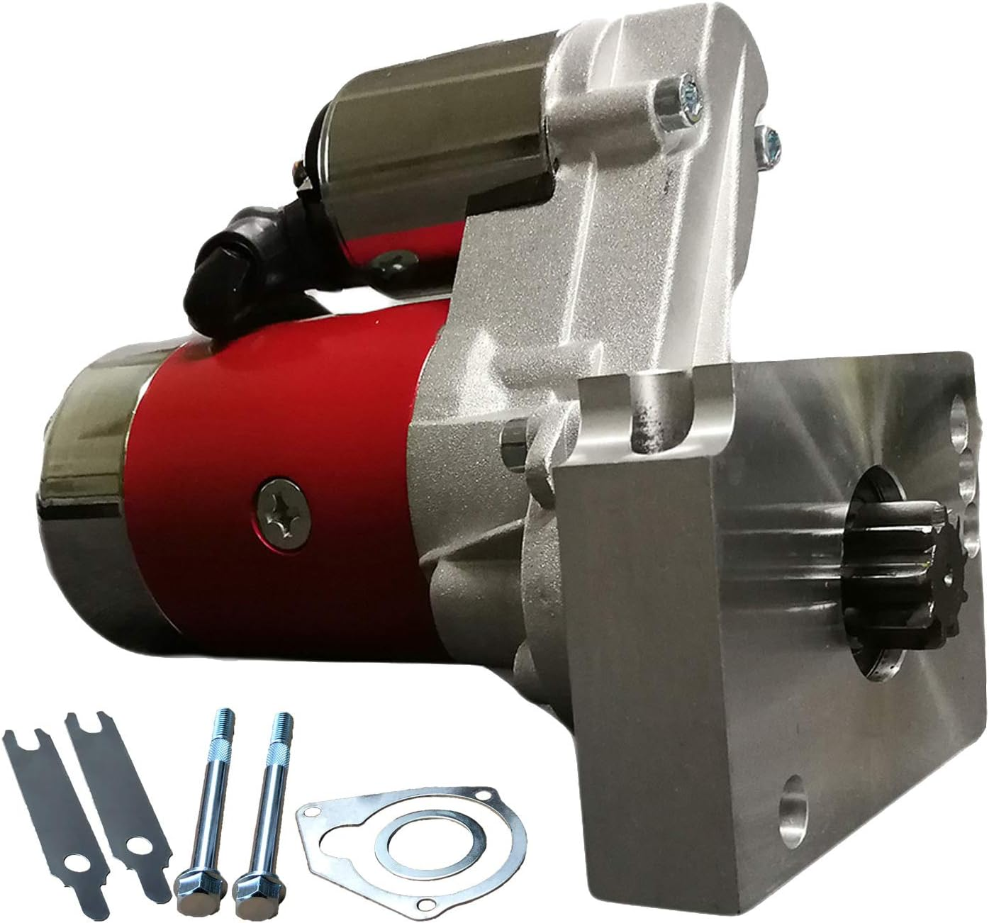 3HP 2.5KW Super High Torque Light Weight Mini Starter for SBC BBC GM Chevy 305 350 454 18493 (Red)