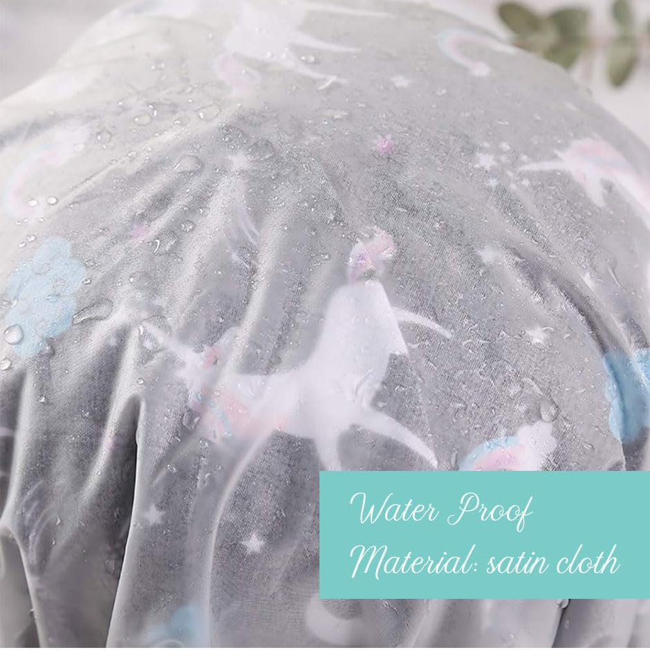 1 Pack Shower Cap, Reusable Bath Shower Caps for Women Long Hair, Double Layer Waterproof Bathing Shower Hat Hair Protector for Kids Girls Men (Black) image number 1