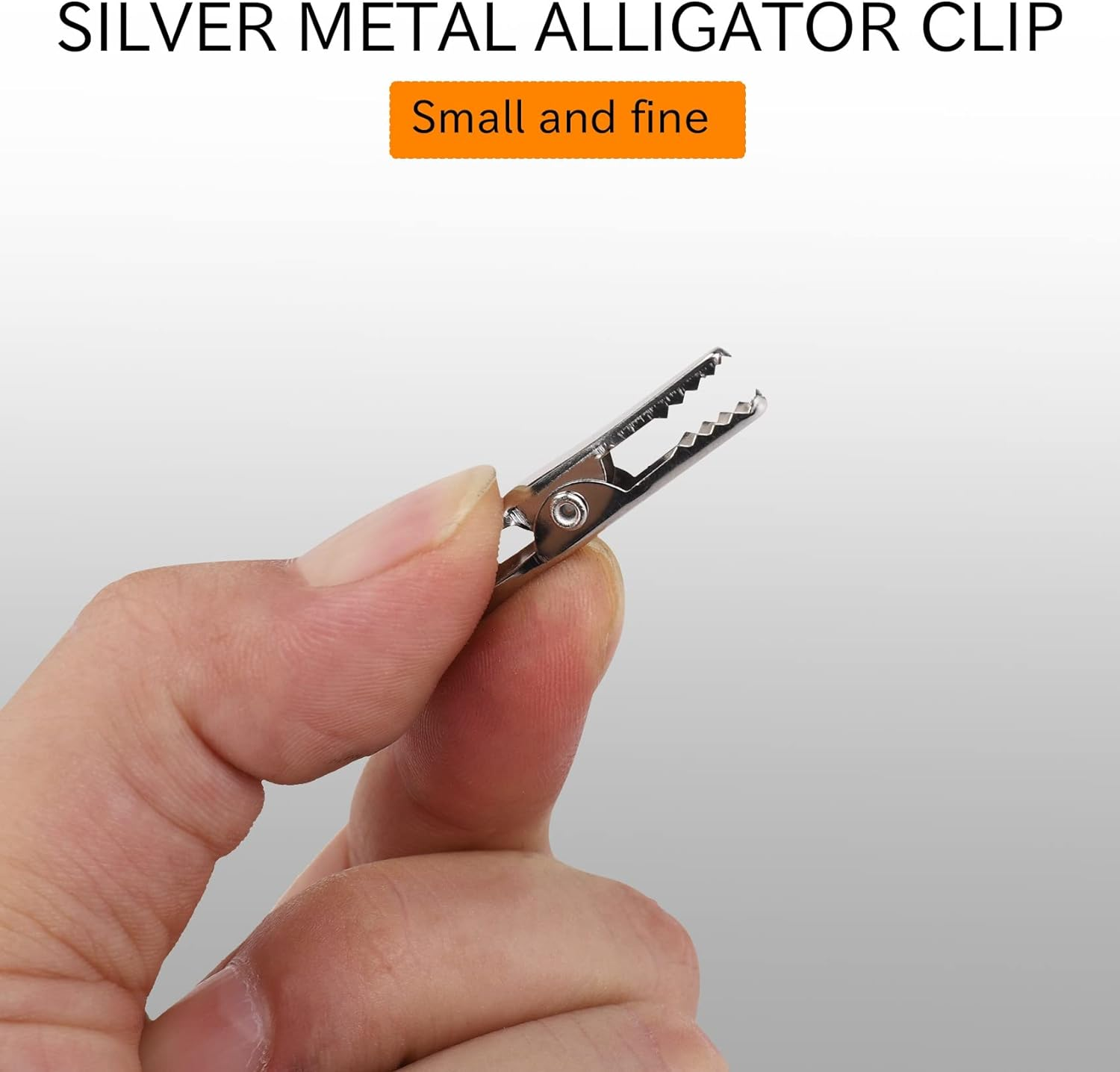 Spacesea 50 Pcs Metal Alligator Clip, Clip, Silver Tone Alligator Clips, Clamps, Versatile Professional Grade Electrical Testing Clips image number 4
