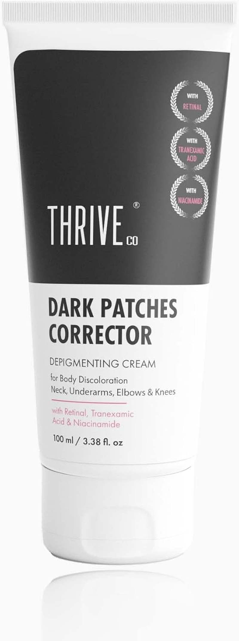 Thriveco Dark Patches Corrector, Depigmenting Cream, for Body Discoloration Neck, Underarms, Elbows & Knees, Non Sticky Triple Action Formula 100Ml Vegan Nonsticky Expert Formula image number 6