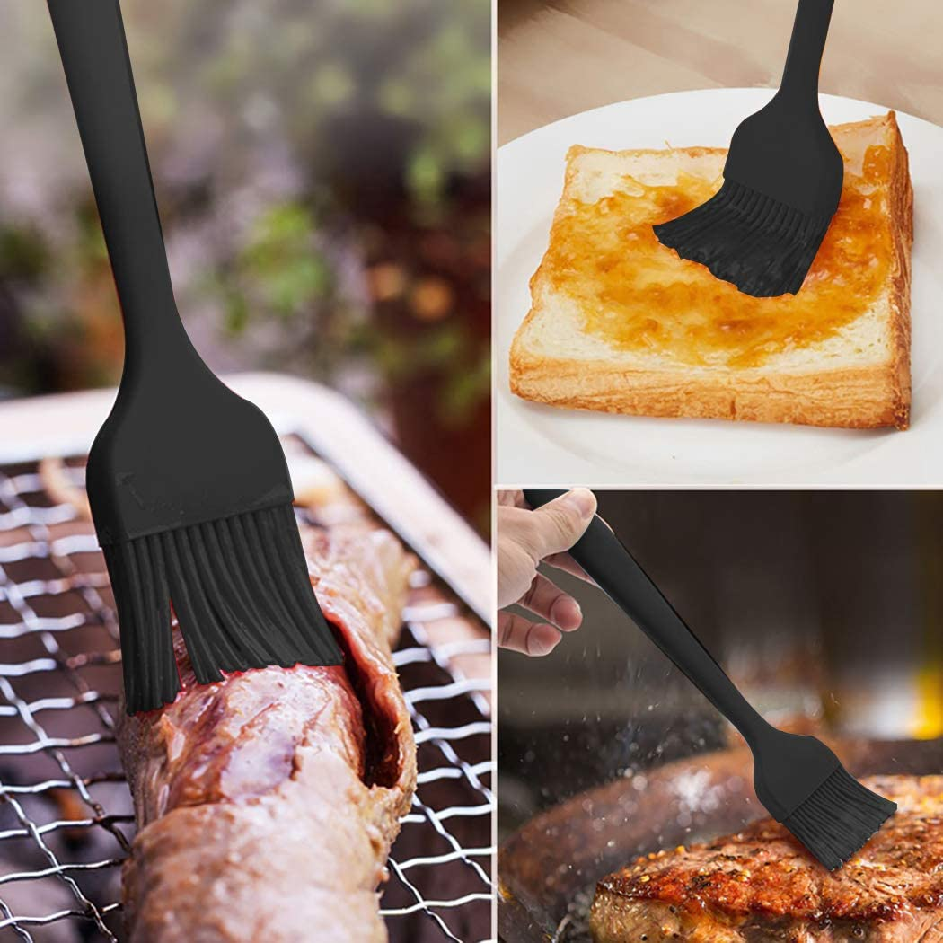 Silicone Brush Basting Brushes Barbecue Home DIY Kitchen Safety Baking Tool Pastry Cookie Kitchen Cook Brush with Handle Spread Oil Butter Sauce Marinades 1 Pcs