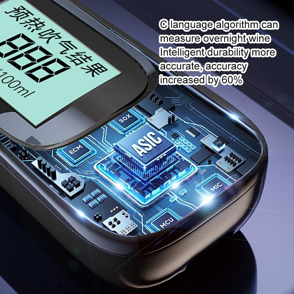 Stable Performance Breathalyzer Tester with LED Display Screen Professional ABS for Adult Portable Digital Spirit LCD image number 3