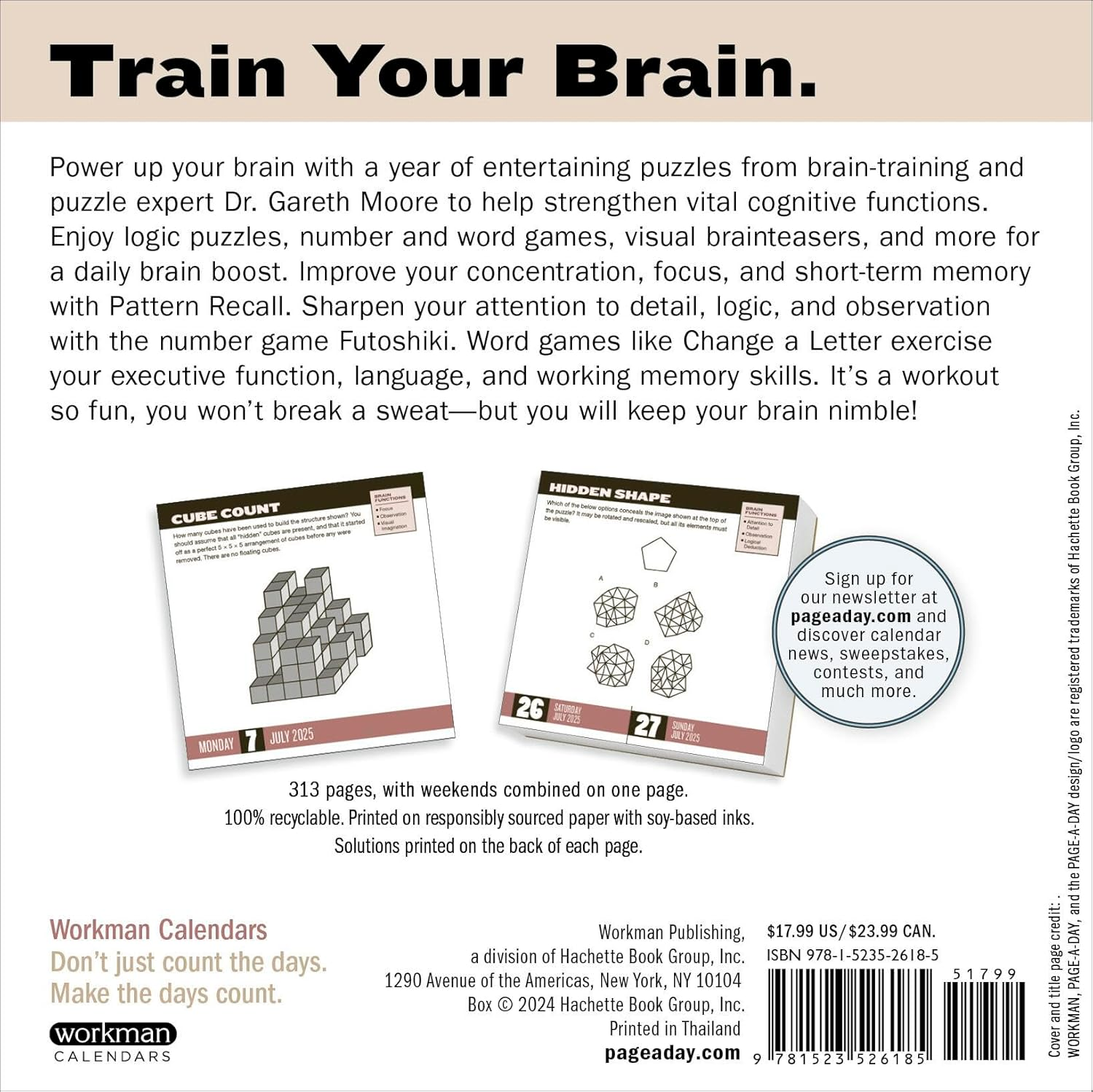 Brainpower Puzzles Page-A-Day Calendar 2025: a Year of Games to Sharpen Your Mental Fitness image number 4