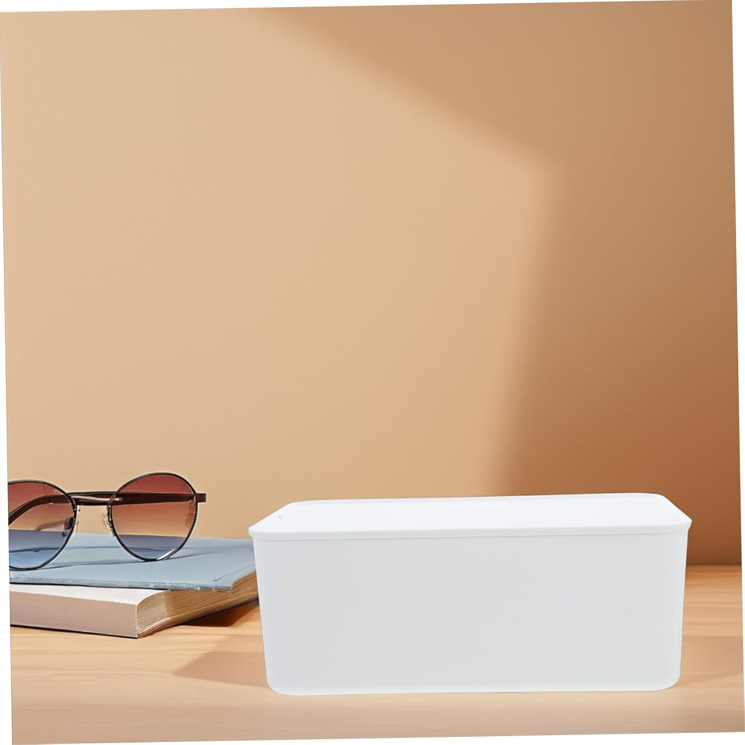 Bathroom Caddy Tissue Boxes Storage Box Lid Plastic Wipes Dispenser for Travel image number 2