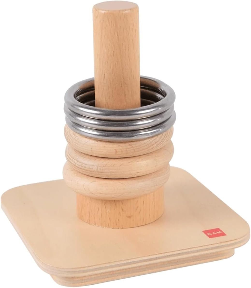 GAM Rings on Vertical Dowel Toy