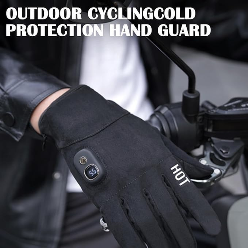 B-Qtech Heated Gloves, Electric Rechargeable Gloves, Skiing Gloves Cold Weather Heating Gloves for Men Women, Snow Work Camping Hiking Hand Warmer Glove