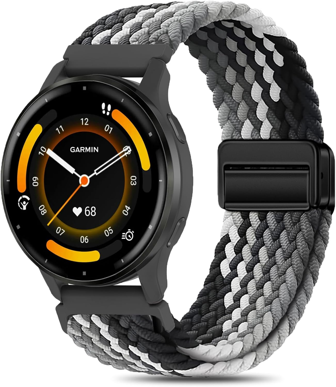 18Mm Magnetic Braided Watch Band Compatible with Garmin Venu 3S/Venu 2S/Vivoactive 4S/Vivomove 3S/Venu 4 41Mm/Forerunner 265S/Forerunner 255S,Quick Release Nylon Soft Sport Stretchy Strap image number 5