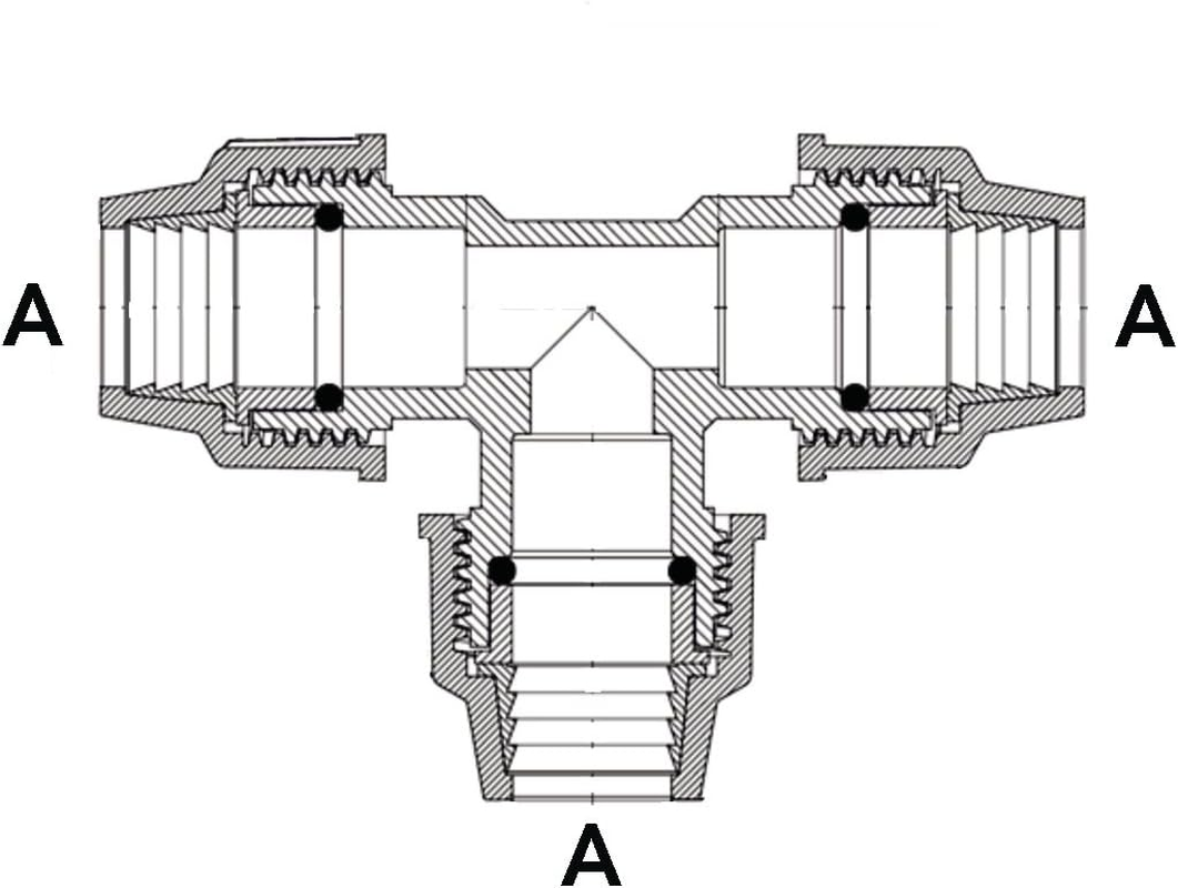 CORNAT T610655 32 X 25X 32 Mm PP PE Reducer T-Piece - Clear